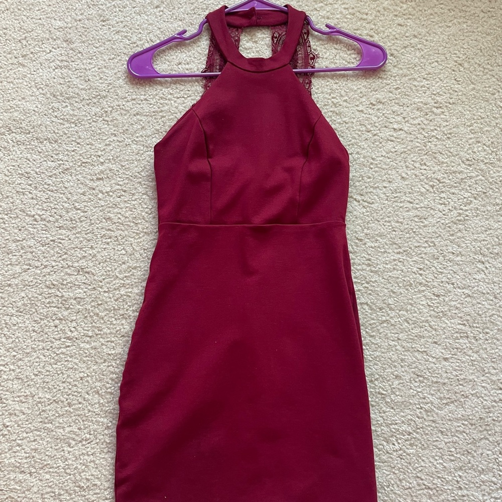 Red Halter Bodycon Dress